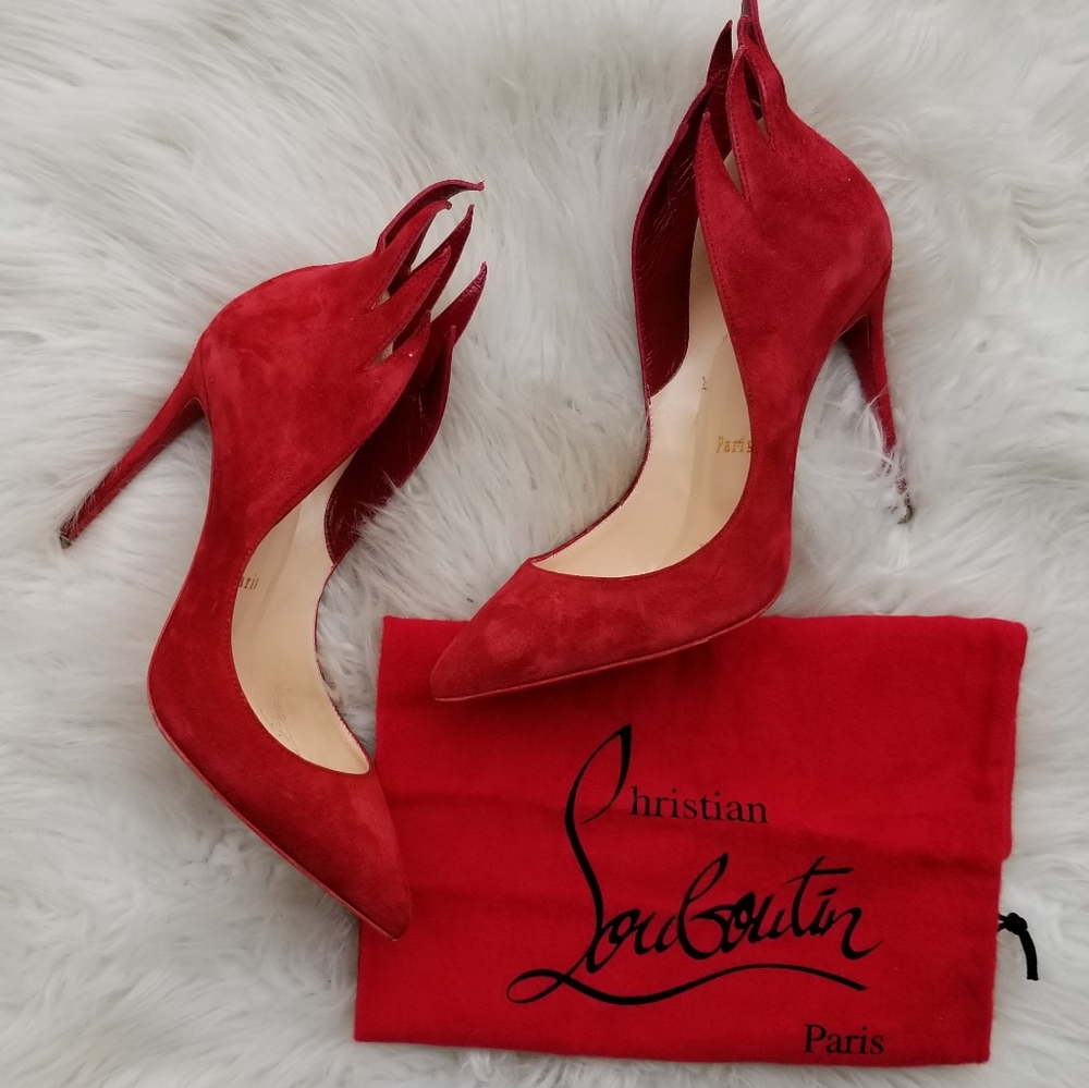 Christian Louboutin Victorina Flame 100mm Red Euro 36 1/2 - Picture 8 of 11